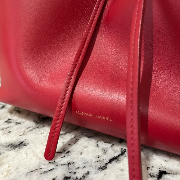Mansur Gavriel Red Leather Backpack - Picture 6 of 13